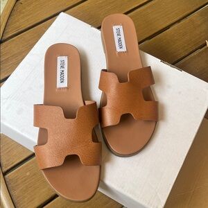 Steve Madden Tan Slide Sandals